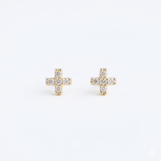 B48221 LULU Tiny Cross – 925 Sterling Silber & 18k Vergoldet