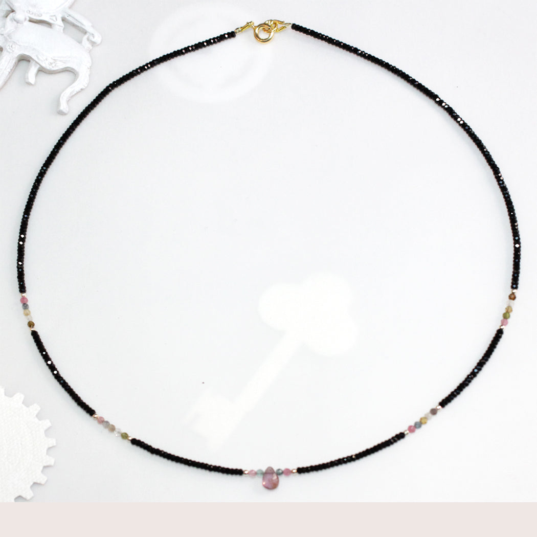 AN1012 bunte Turmalin Kette