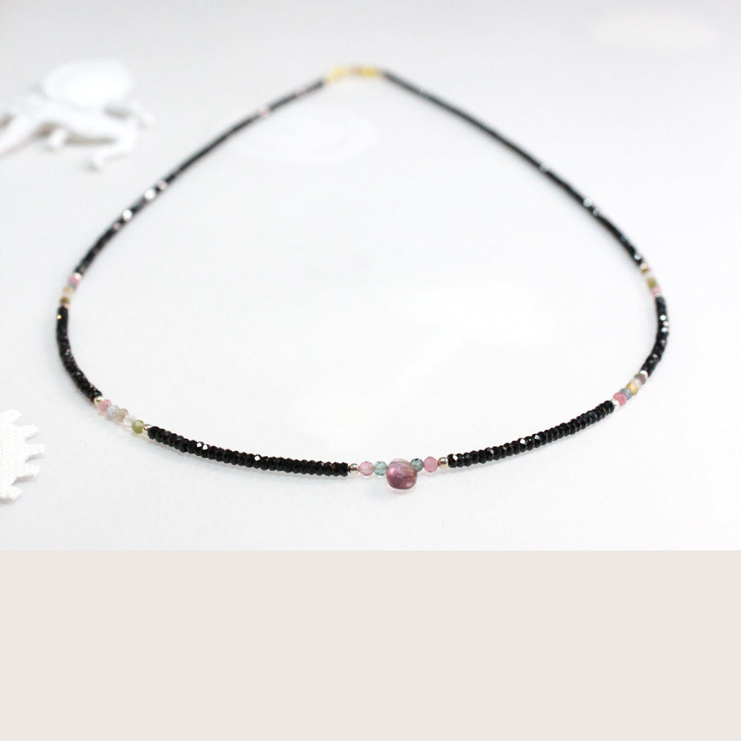 AN1012 bunte Turmalin Kette