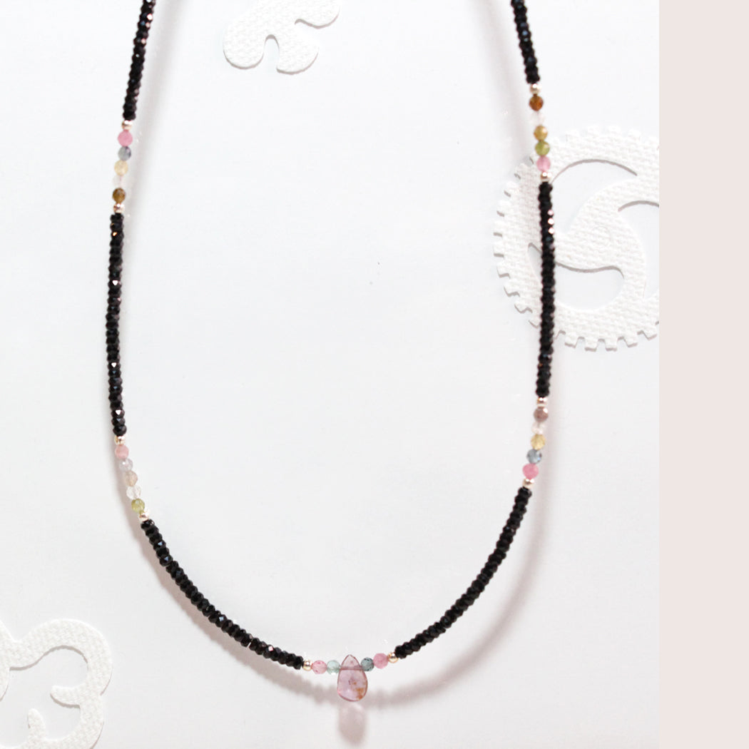 AN1012 bunte Turmalin Kette