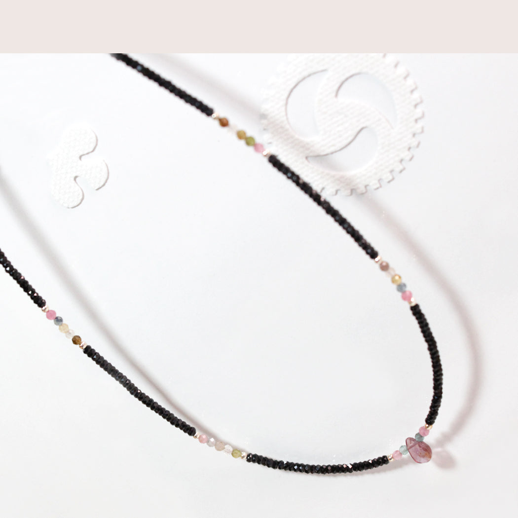 AN1012 bunte Turmalin Kette