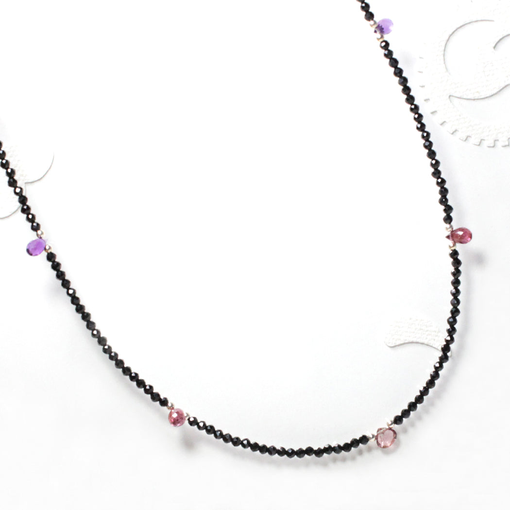 AN1016 bunte rote Steine Kette